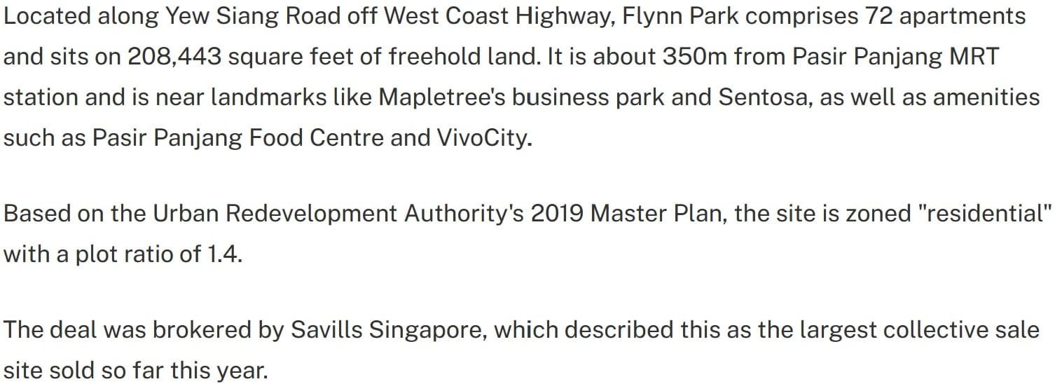 Flynn Park sold en bloc for S$371m to Hoi Hup-Sunway joint venture